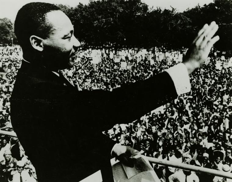 Martin Luther King greeting crowd in Washington DC.