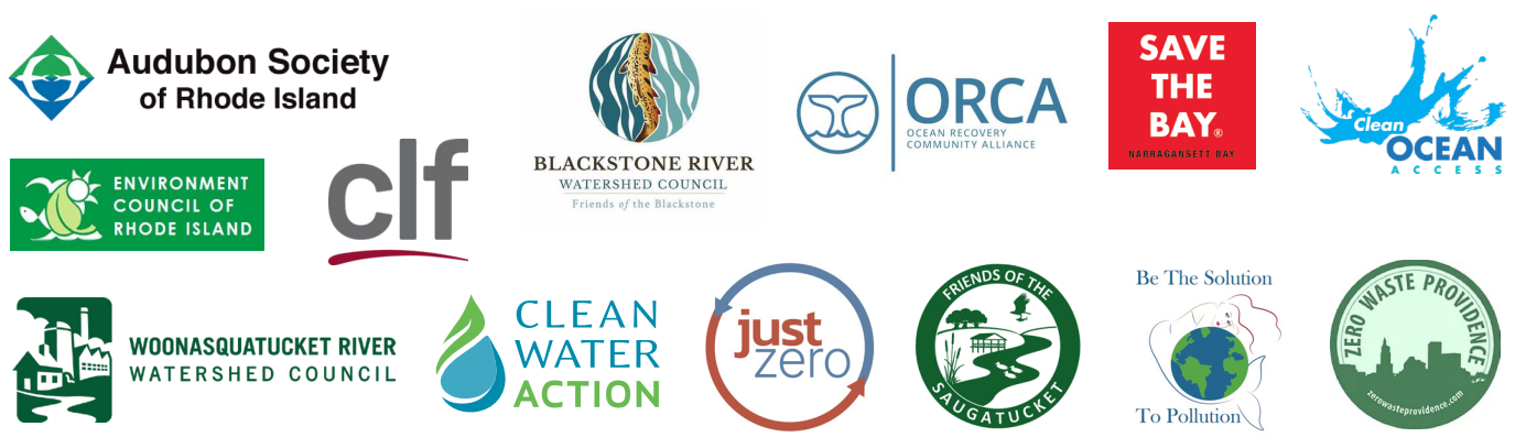 Image of logos from the Coalition of Rhode Island bottle bill advocates