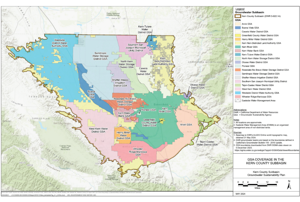 Map, Kern County Subbasin Groundwater Sustainability Plan