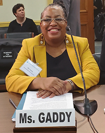 Kim Gaddy testifying in front of Congress Kim Gaddy testifying in front of Congress