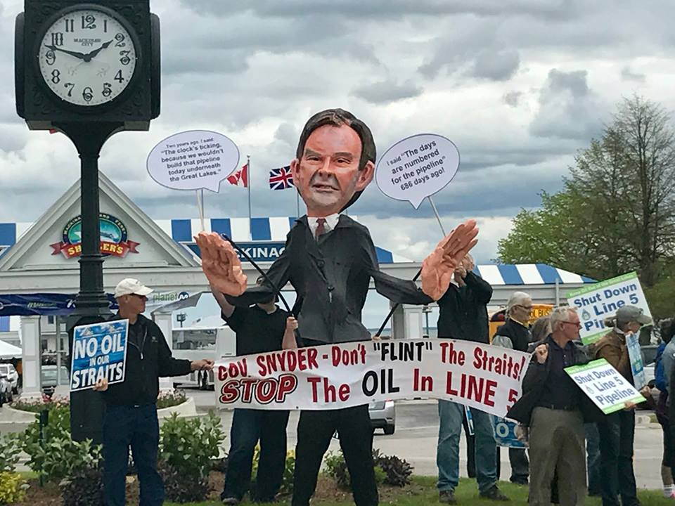 Activists gather at Shepler’s Ferry in Mackinac City to Protest Line 5 Activists gather at Shepler’s Ferry in Mackinac City to Protest Line 5