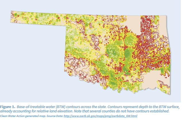 Base of Treatable Water contours across Oklahoma Base of Treatable Water contours across Oklahoma
