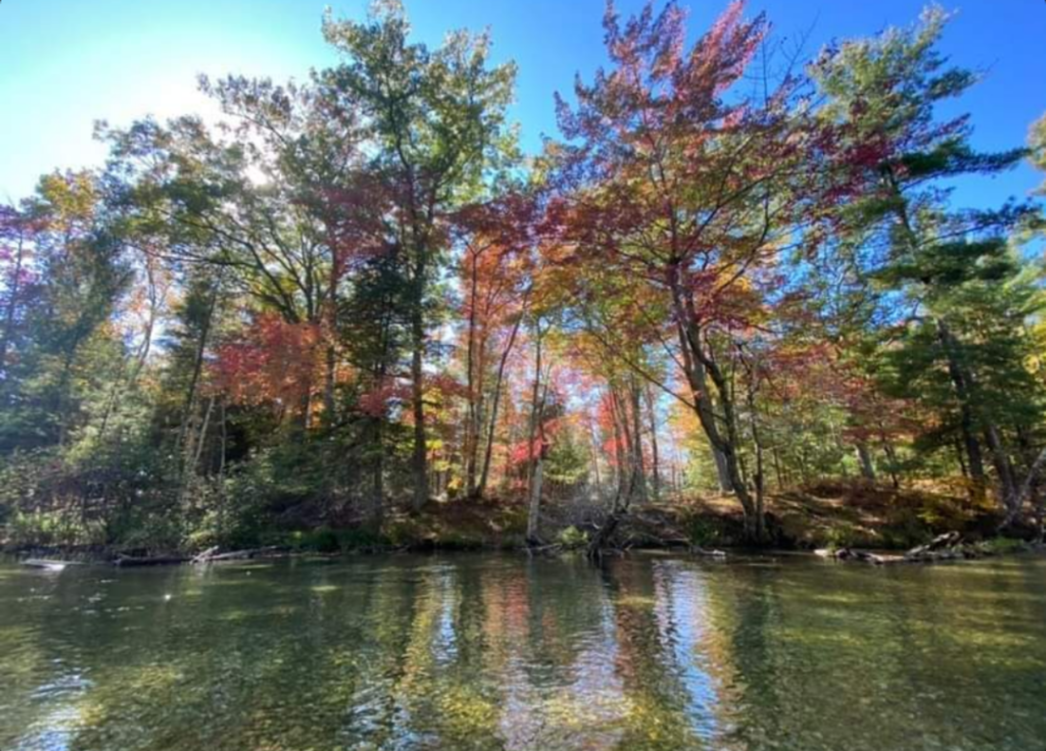 Michigan river reflecting fall leaf colors. Photo: Audrey Gerard Michigan river reflecting fall leaf colors. Photo: Audrey Gerard