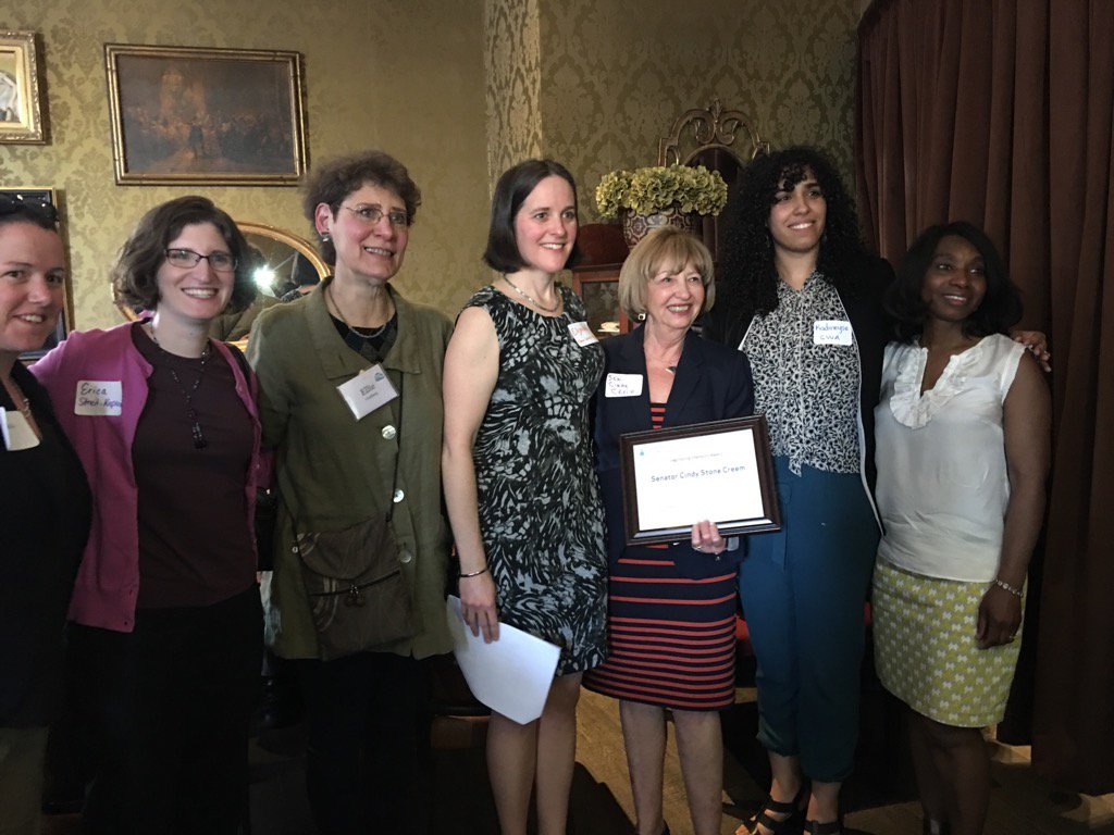Ellie (3rd from left) joins Clean Water Action in honoring Senator Cynthia Stone Creem (D-Newton) for her work on legislation to ban toxic flame retardants Ellie (3rd from left) joins Clean Water Action in honoring Senator Cynthia Stone Creem (D-Newton) for her work on legislation to ban toxic flame retardants