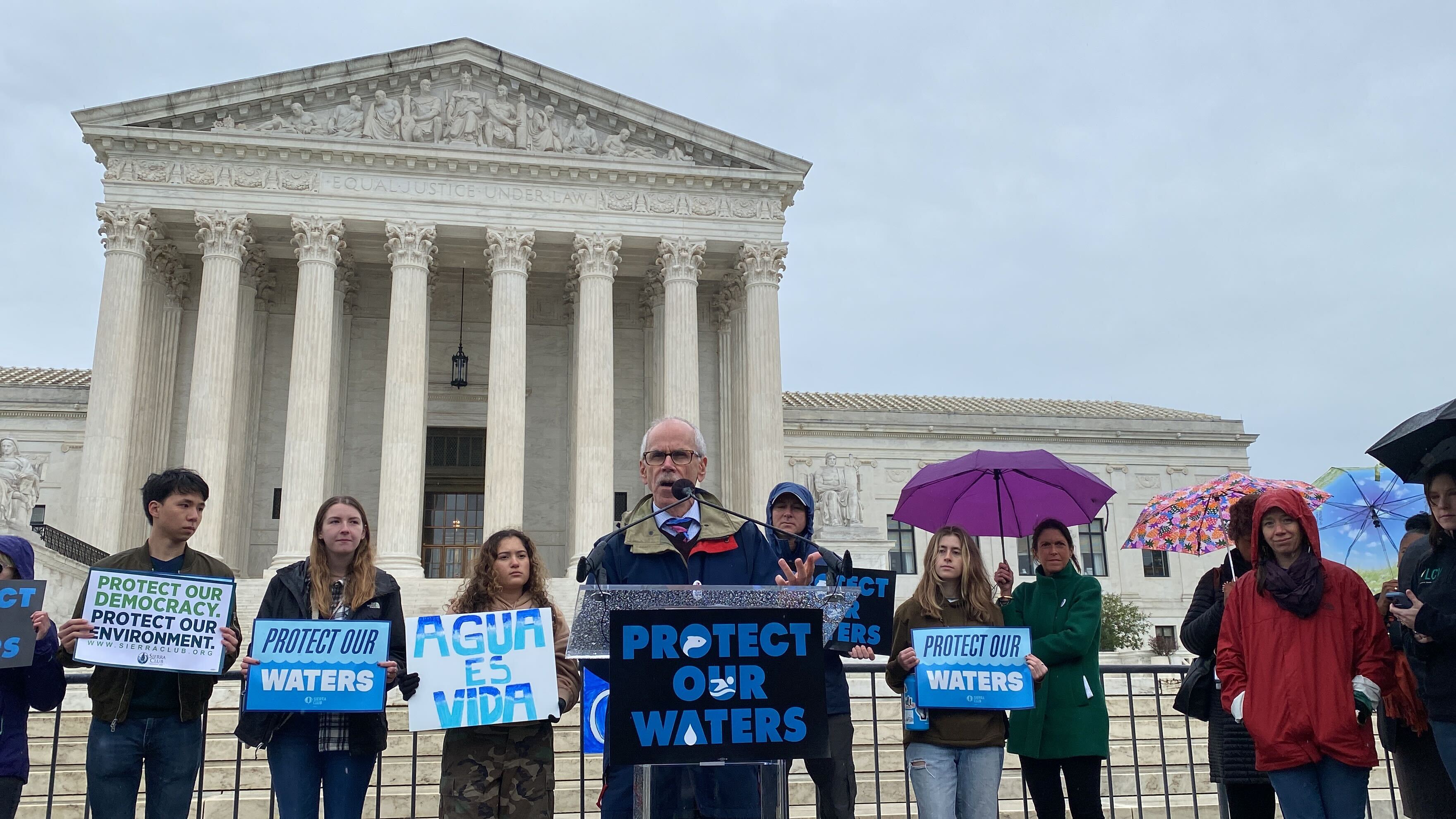Robert Wendelgass gives remarks at the the Protect Our Waters Rally in front of the U.S. Supreme Court in Washington DC