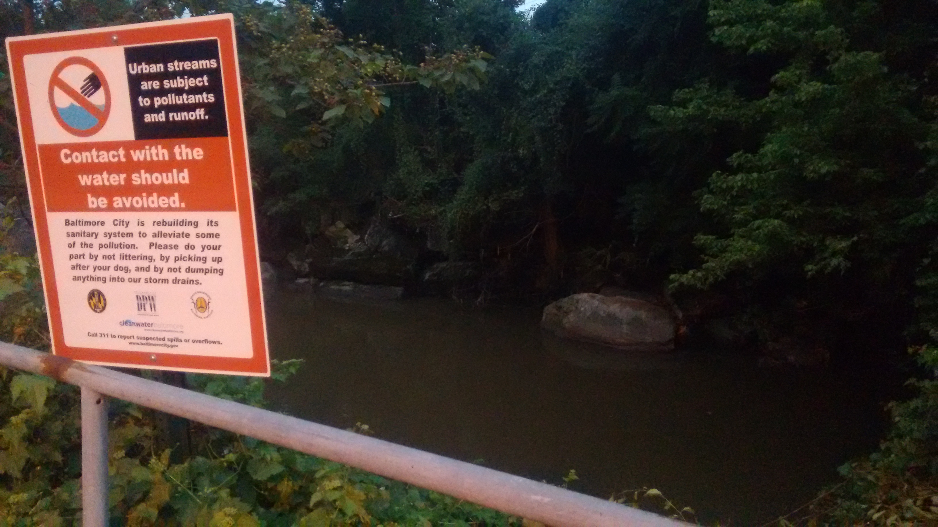 Sewage Overflow in Baltimore. Photo by Jennifer Kunze Sewage Overflow in Baltimore. Photo by Jennifer Kunze