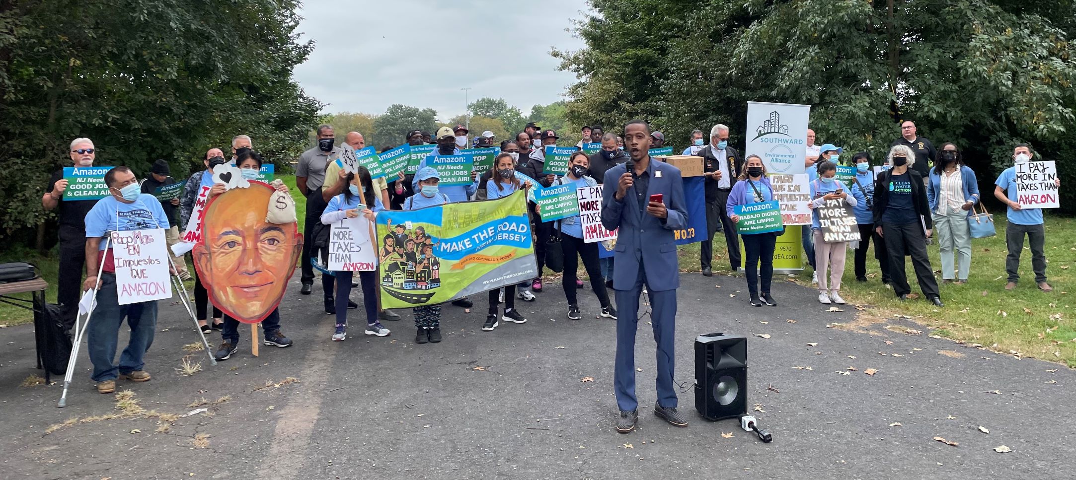 NJ-Terrance Bankston-Main Amazon Press Rally Photo NJ-Terrance Bankston-Main Amazon Press Rally Photo