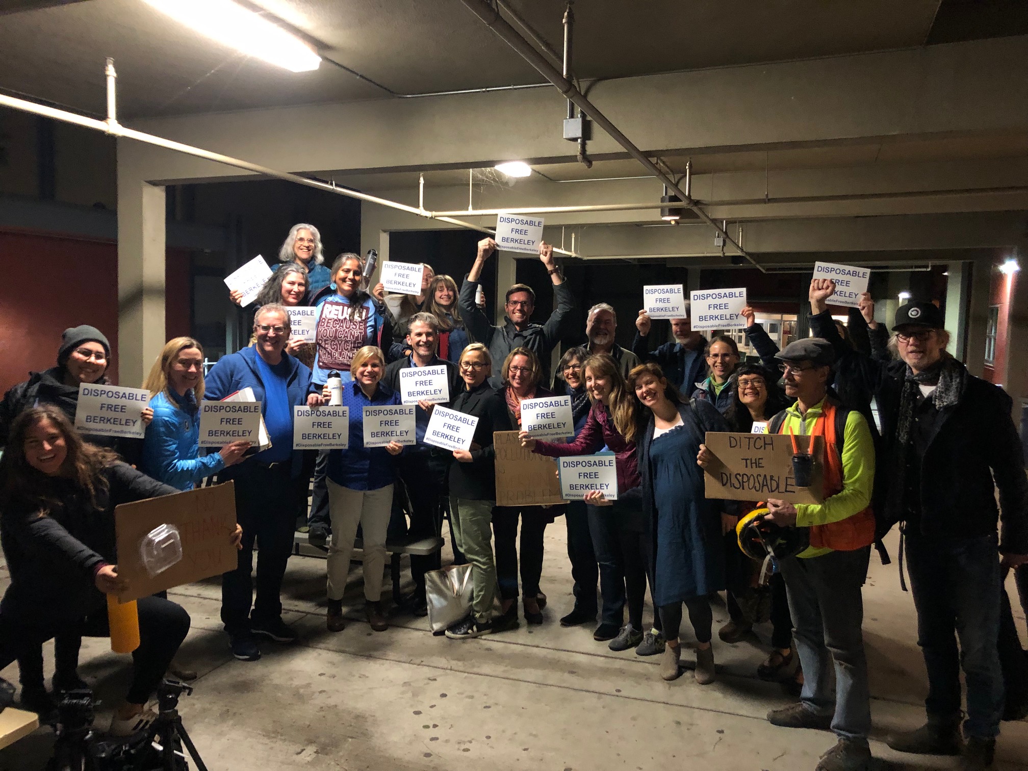 Community advocates, including ReThink Disposable team members, celebrate the passage of the Berkeley ordinance Community advocates, including ReThink Disposable team members, celebrate the passage of the Berkeley ordinance