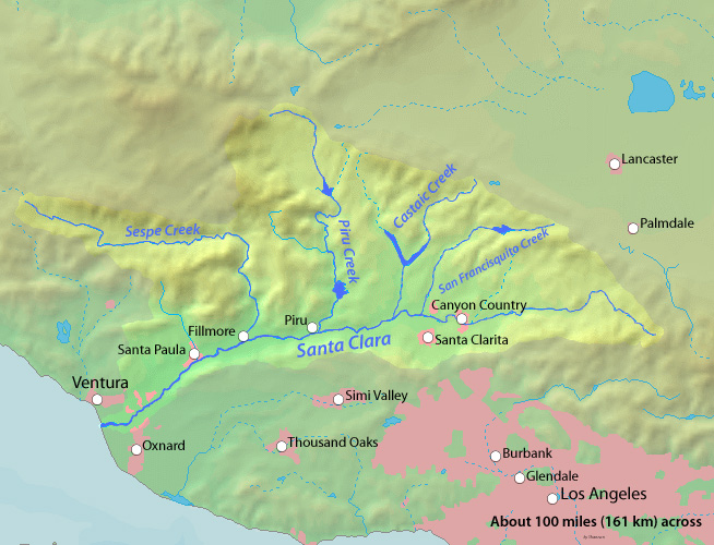 map of the Santa Clara river map of the Santa Clara river