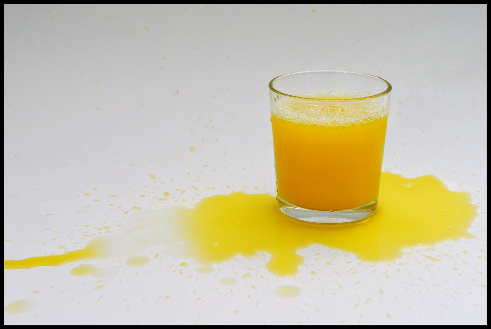 Spilled orange juice -- crtedit Martin Brigden (Flickr -- Creative Commons) Spilled orange juice -- crtedit Martin Brigden (Flickr -- Creative Commons)