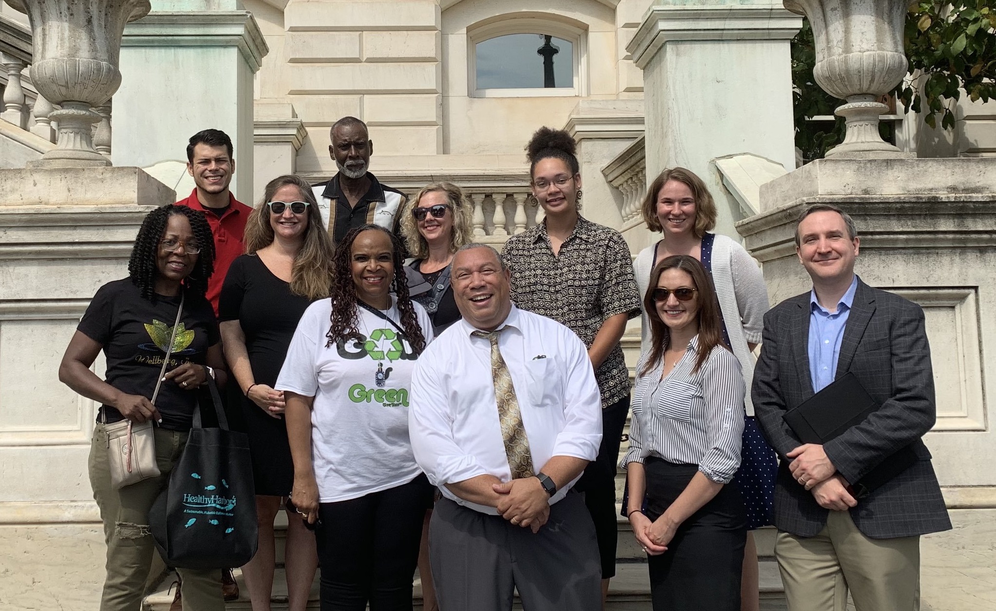 Baltimore City Councilman Bill Henry, residents, and advocates in front of City Hall after the Plastic Bag Reduction Bill public hearing. Baltimore City Councilman Bill Henry, residents, and advocates in front of City Hall after the Plastic Bag Reduction Bill public hearing.