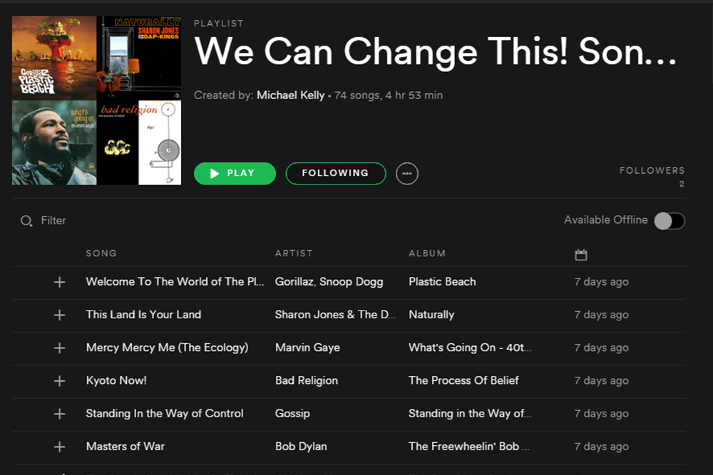 Check out our spotify playlist! Check out our spotify playlist!
