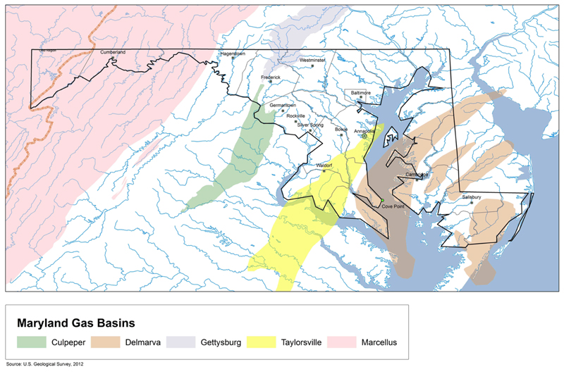 Maryland Gas Basins. Source USGS Maryland Gas Basins. Source USGS