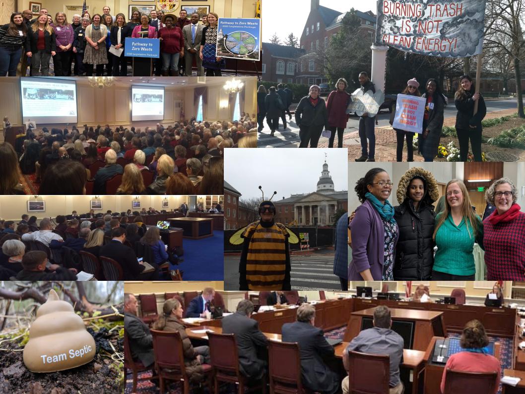 A collage of photos of Clean Water Action's work in the 2020 Maryland General Assembly. A collage of photos of Clean Water Action's work in the 2020 Maryland General Assembly.