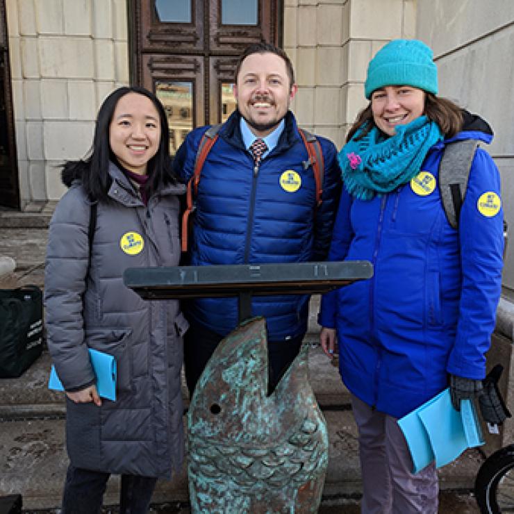 Left to right: ReThink Disposable intern Annie Huang, Johnathan Berard, Michelle Beaudin. Left to right: ReThink Disposable intern Annie Huang, Johnathan Berard, Michelle Beaudin.