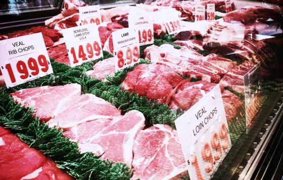 display of meat