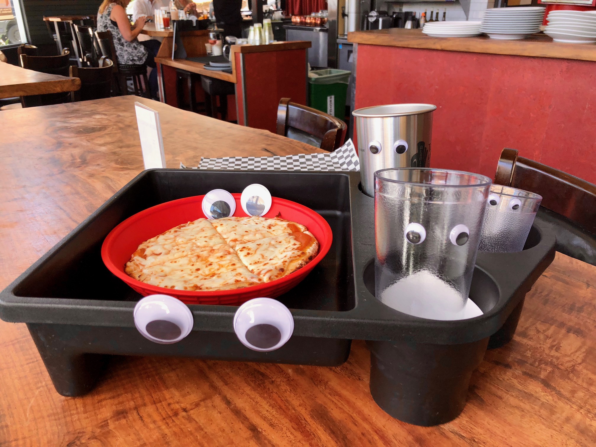 These new reusable packaging characters are part of a video shoot for a PSA that will run on screen before every movie at the Alameda Theatre & Cineplex to highlight the new disposable-free look.